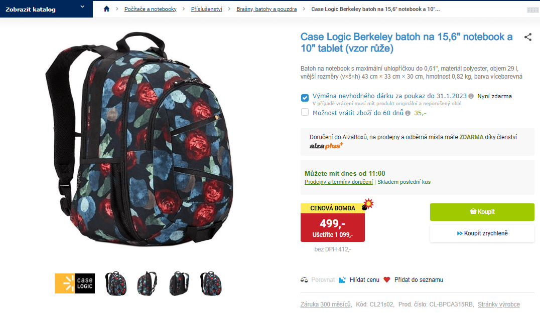 Městský batoh Case Logic Berkeley 15,6"