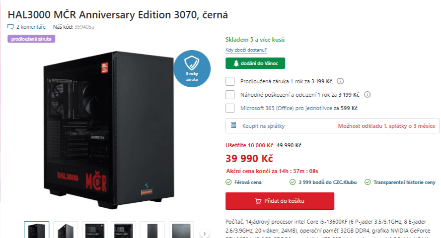 Herní PC HAL, i5 5,1GHz, 32GB RAM, 8GB Nvidia