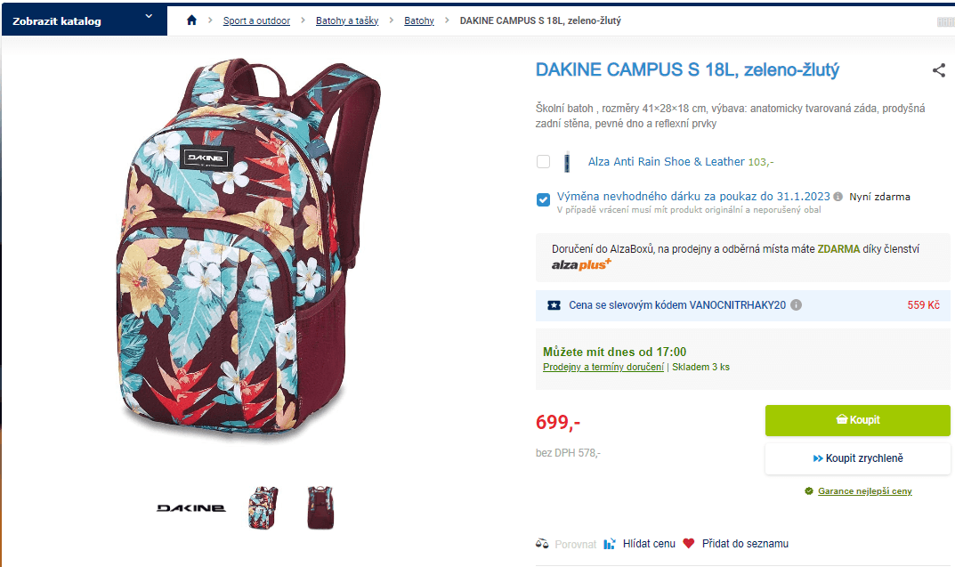 Batoh Dakine CAMPUS, 18 l, 41x28cm