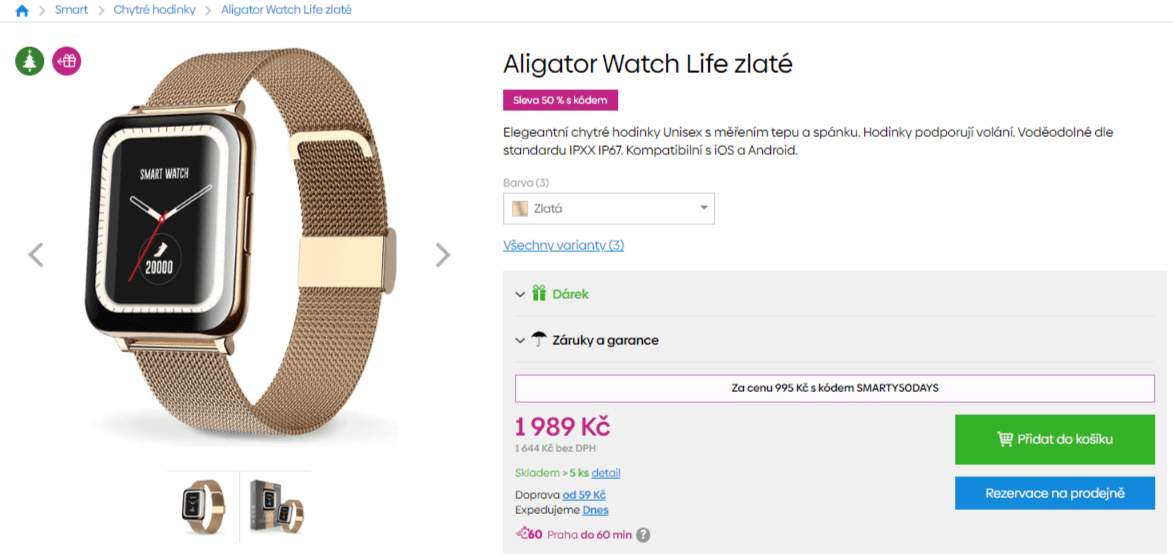 Dámské chytré hodinky Aligator Watch 