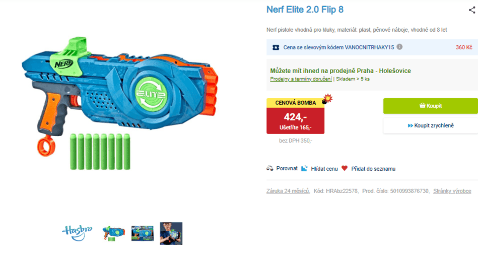Dětská pistole Hasbro Nerf Elite 2.0 Flipshots 