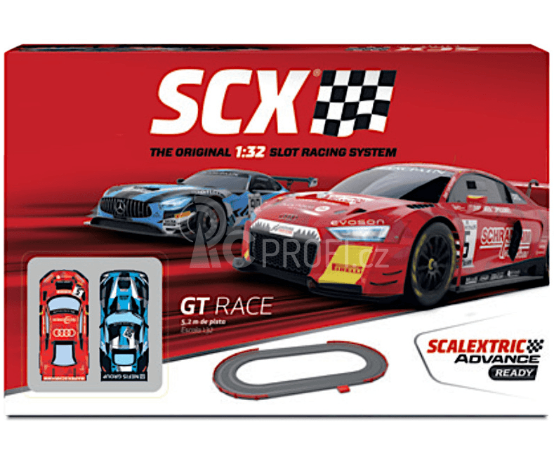 Autodráha SCX, 3,33m, 2 auta, svodidla