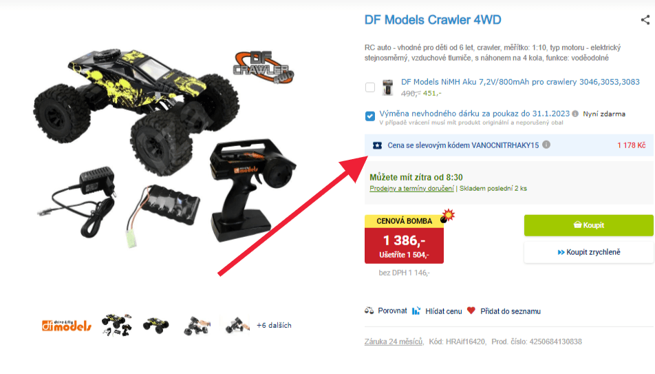 RC auto Crawler, 41cm, 30min, aku