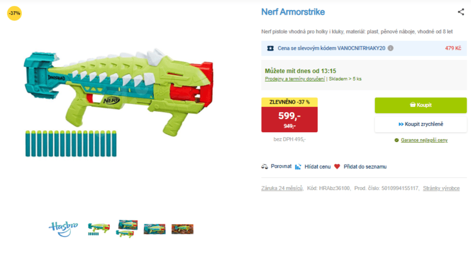 Dětská pistole Hasbro Nerf DinoSquad