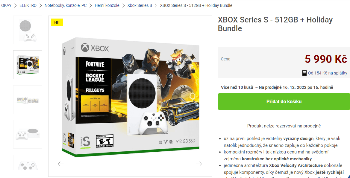 Xbox Series S+ Fortnite, Rocket League a Fall guys