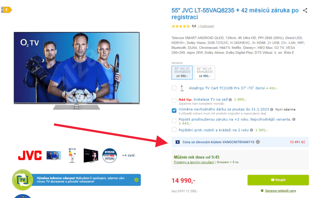 4K Android TV, BT, Chromecast, 139cm, JVC