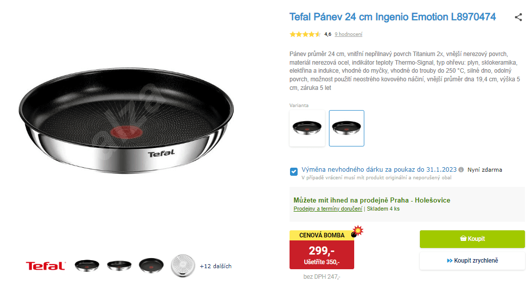 Pánev Tefal Ingenio Emotion 24 cm