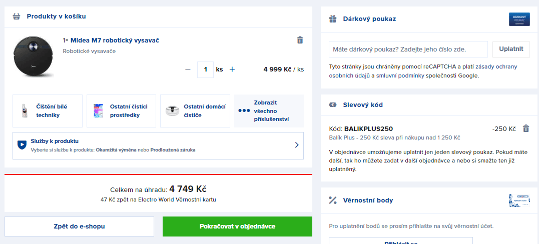 Robotický vysavač / mop Midea M7, laser