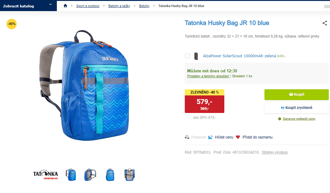Dětský turistický batoh Tatonka 10 L