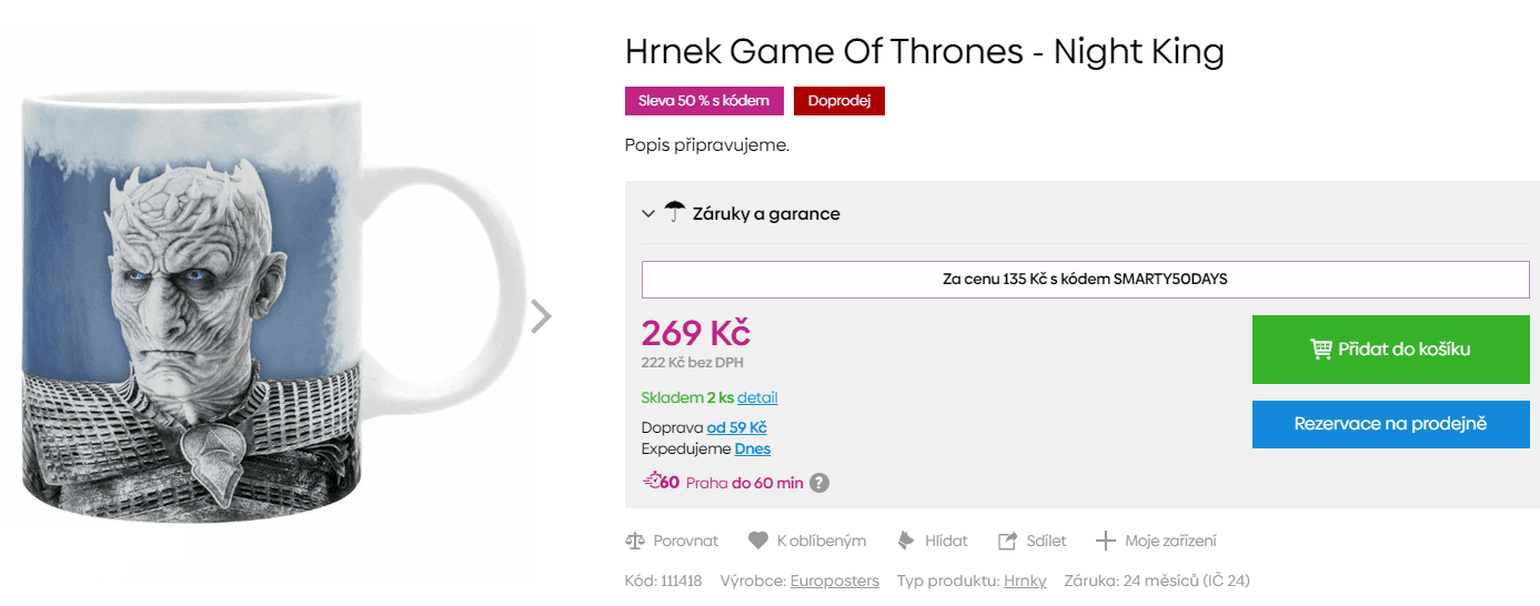 Hrnek Game Of Thrones - Night King