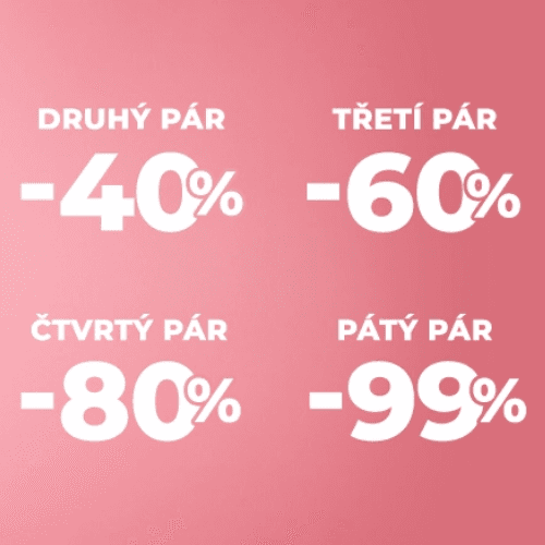 Sleva 40% na 2. pár / sleva 99% na 5. pár