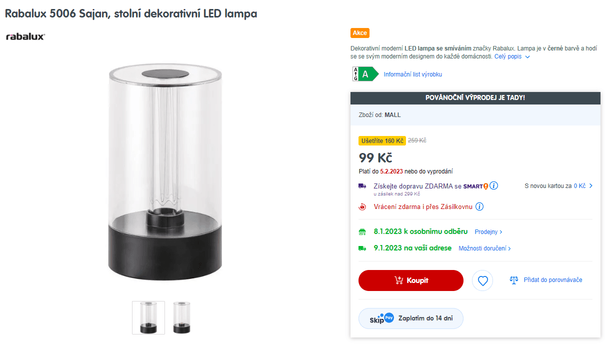 Interiérová LED lampa Rabalux, stmívání