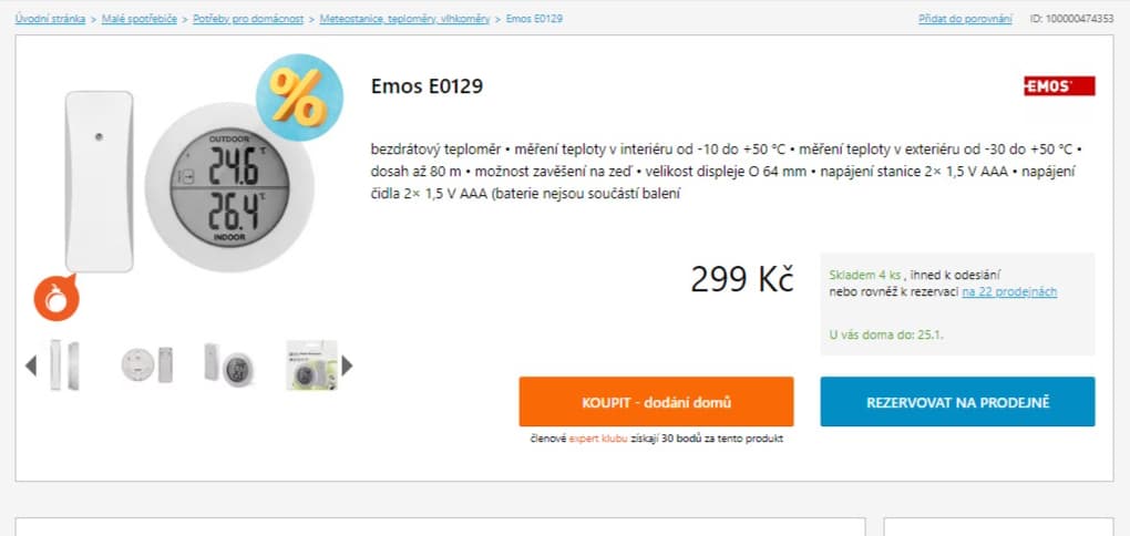 Meteostanice / teploměr Emos