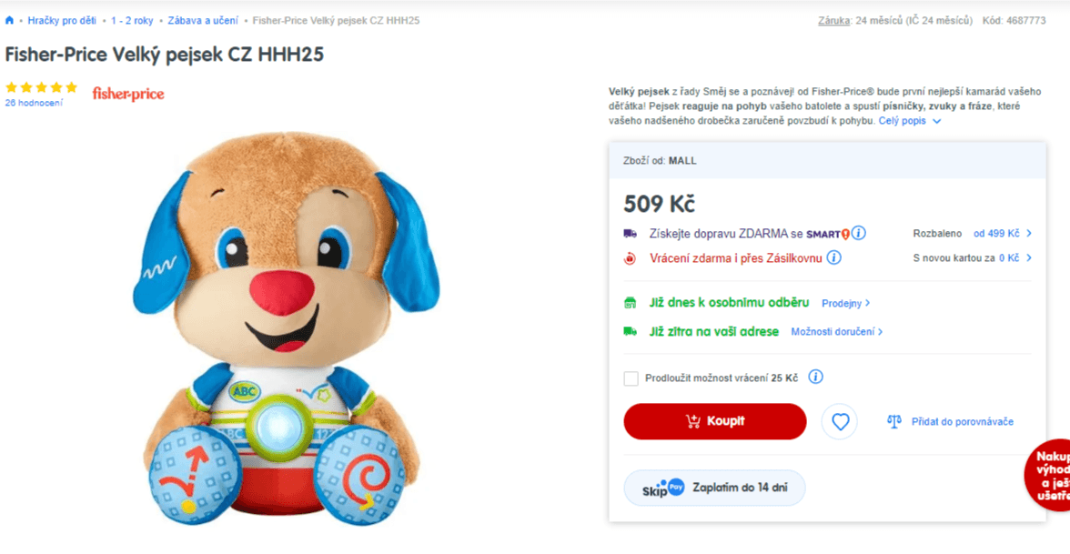 Interaktivní hračka Fisher-Price Mluvící pes 