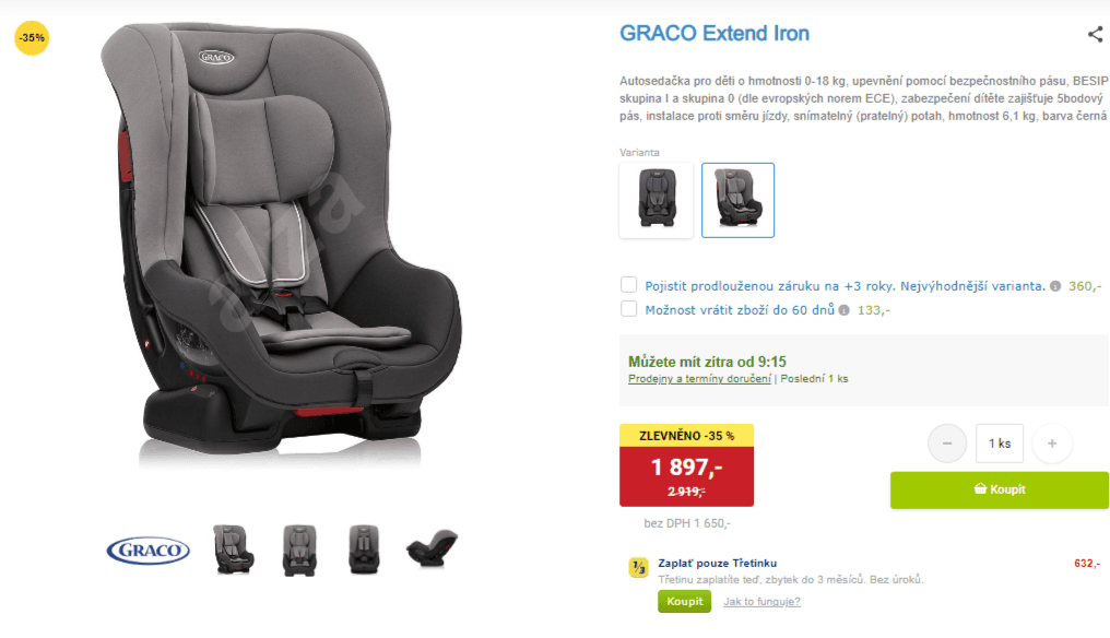 Autosedačka Graco Extend, 0-18kg