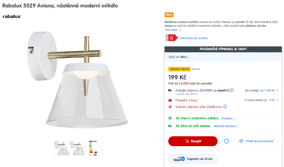 Nástěnné led světlo Rabalux Aviana 