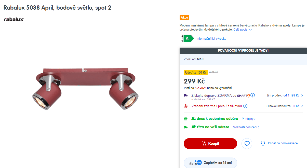 Dvojité bodové svítidlo Rabalux 5038