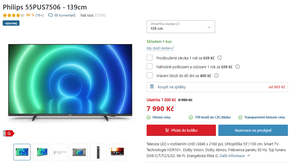 4K Smart, HDR, Atmos, 139cm, Philips