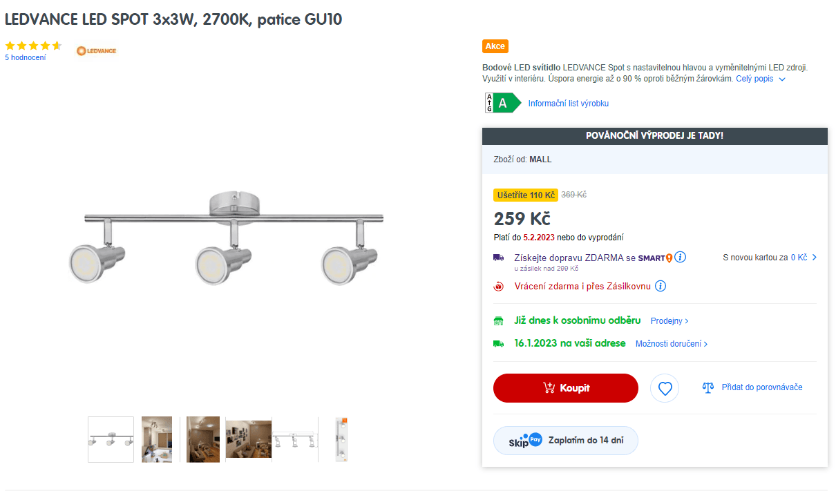 Bodové LED svítidlo Ledvance 3x3W
