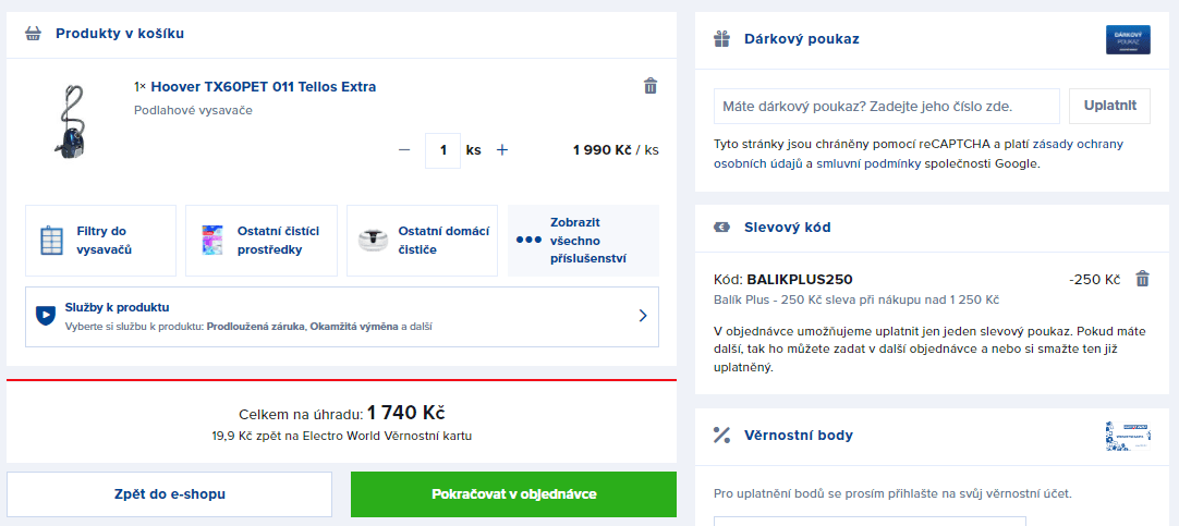 Sáčkový vysavač Hoover Telios Extra