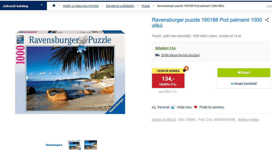 Puzzle Ravensburger, 1000 dílků