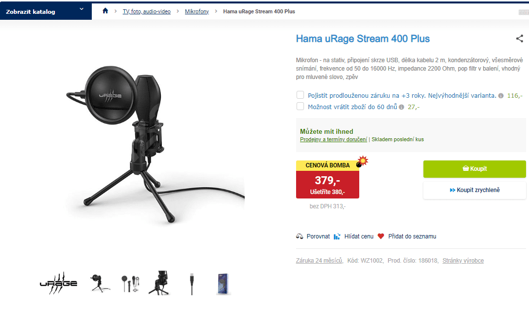 Mikrofon uRage Stream 400 Plus