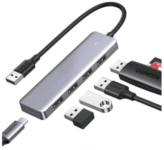 4-portový USB hub Ugreen, 5 Gb/s