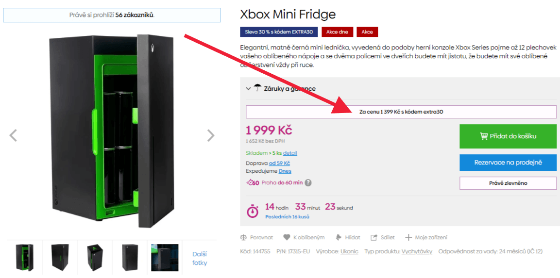 Lednice Xbox, auto, 12 plechovek, 10 l.