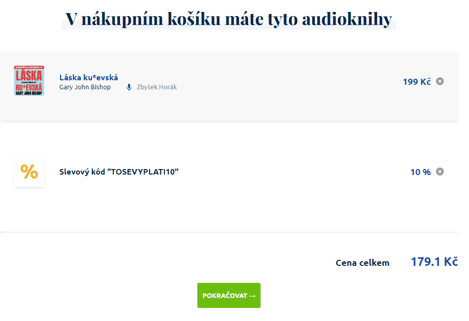 Všechny audioknihy za 179 Kč