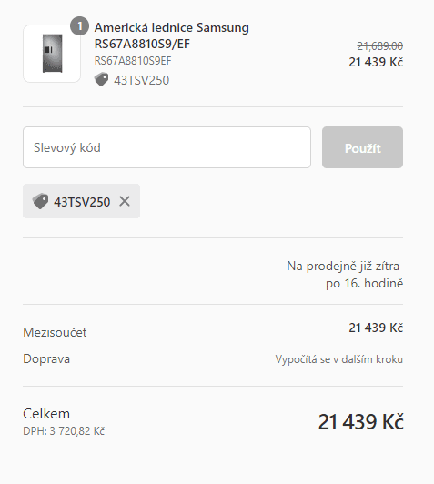 Americká lednice Samsung, led, voda, 178cm