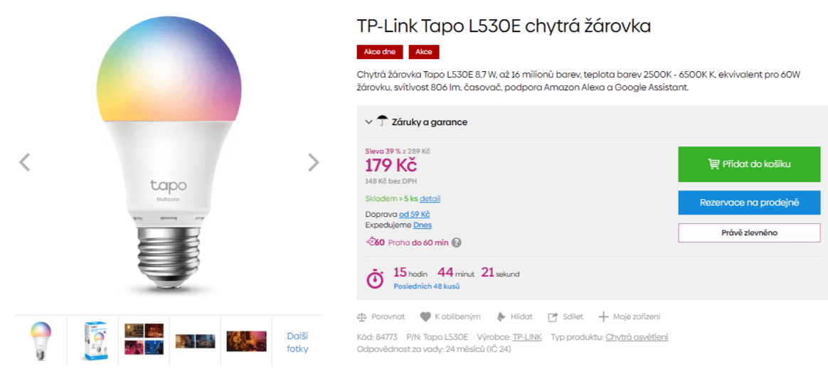 Barevná chytrá Wi-Fi LED TP-LINK