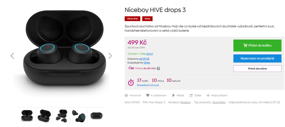 BT sluchátka Niceboy HIVE drops 3