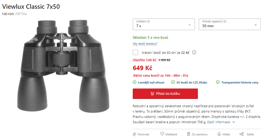 Dalekohled Viewlux Classic 7x50 
