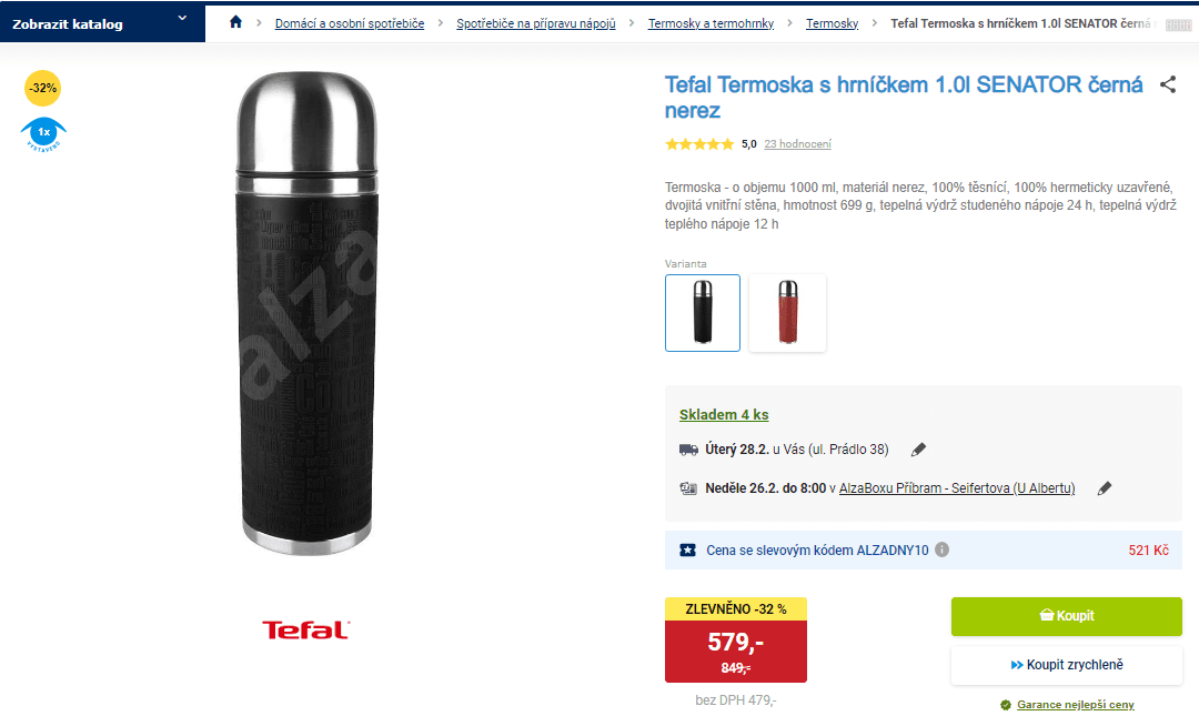 Vakuová termoska Tefal Senator 1 l