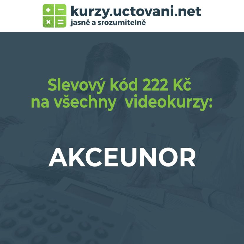 Slevový kód 222 Kč na kurzy účetnictví