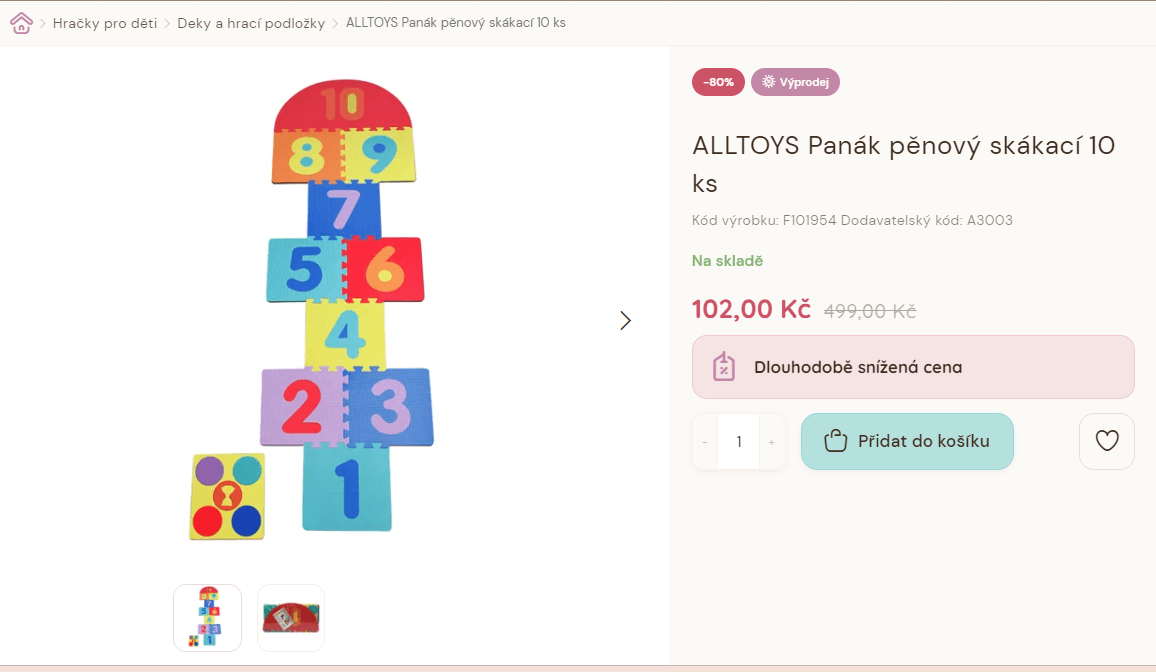 Pěnový skákací panák Alltoys 10 ks