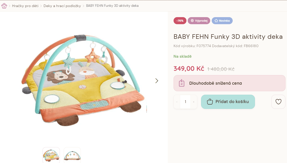 Dětská aktivity deka Baby Fehn 3D Funky