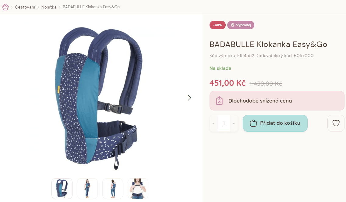 Klokanka Badabulle Easy&Go, od narození
