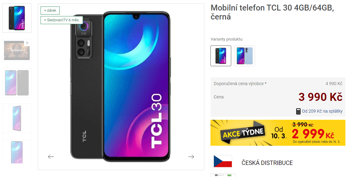 TCL 8x 2,3GHz, 4GB RAM, 6,7", NFC