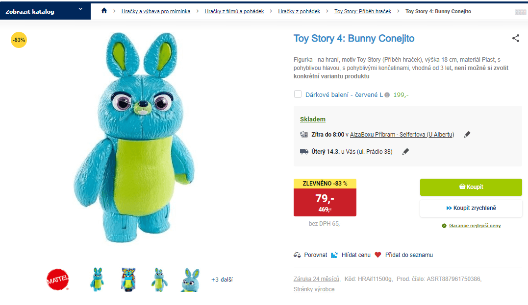 Postavička Toy Story 4: Bunny Conejito 