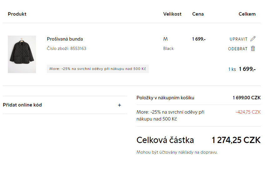 Lindex - sleva 25% na svrchní oděvy
