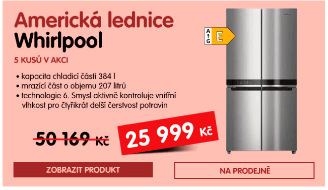 Americká lednice Whirlpool 187cm, total no frost
