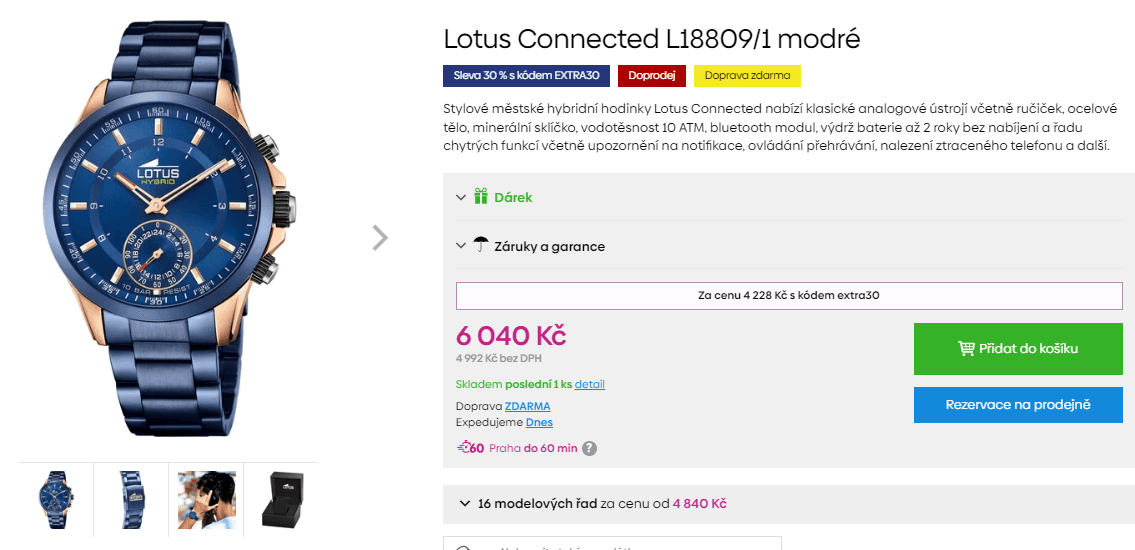 Chytré hodinky Lotus Connected L18809/1