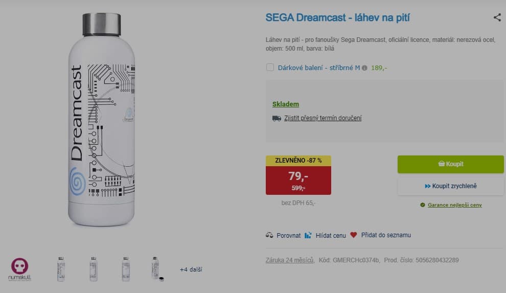 Nerez láhev na pití SEGA Dreamcast 500 ml