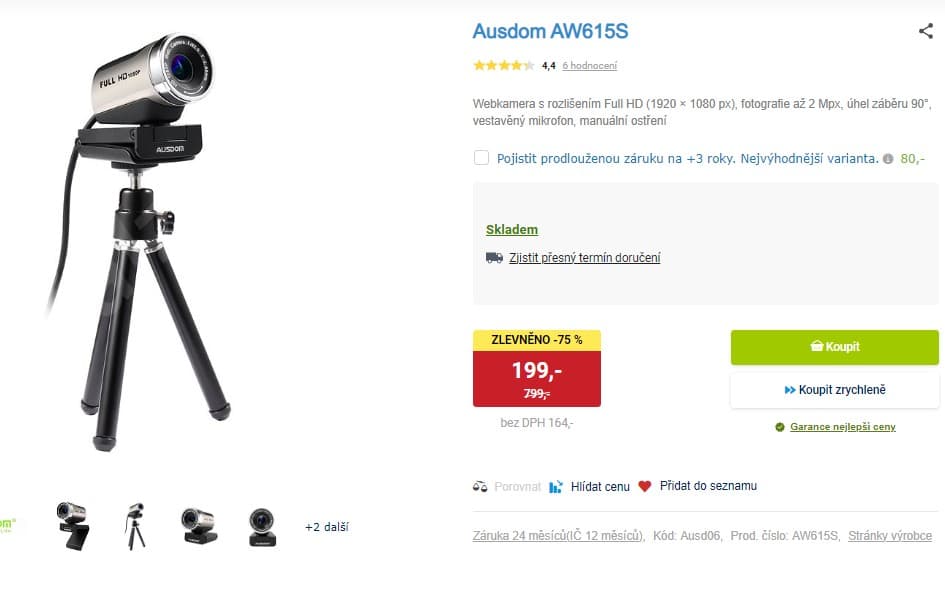 Webkamera Ausdom, FULL HD, stativ