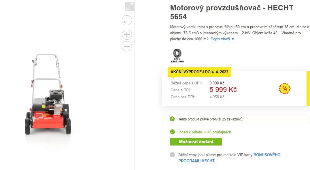 Motorový provzdušňovač Hecht 5654