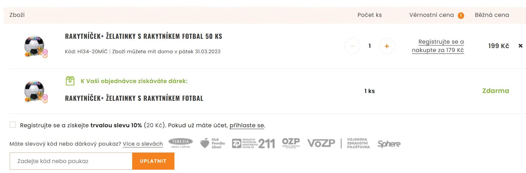 Terezia Rakytníček+ fotbal multivitamín 50ks