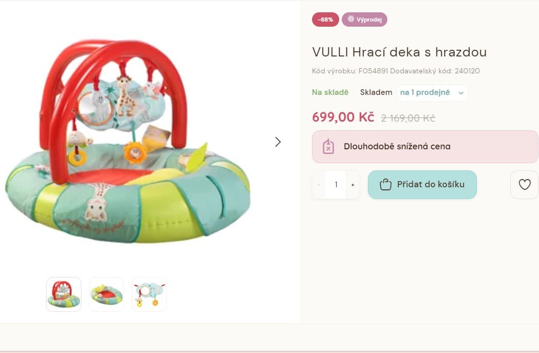 Hrací deka s hrazdou Vulli, 0+