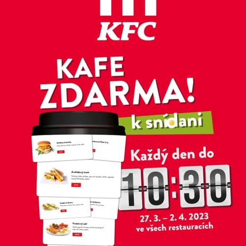 KFC - Káva zdarma ke snídani (do 10:30)