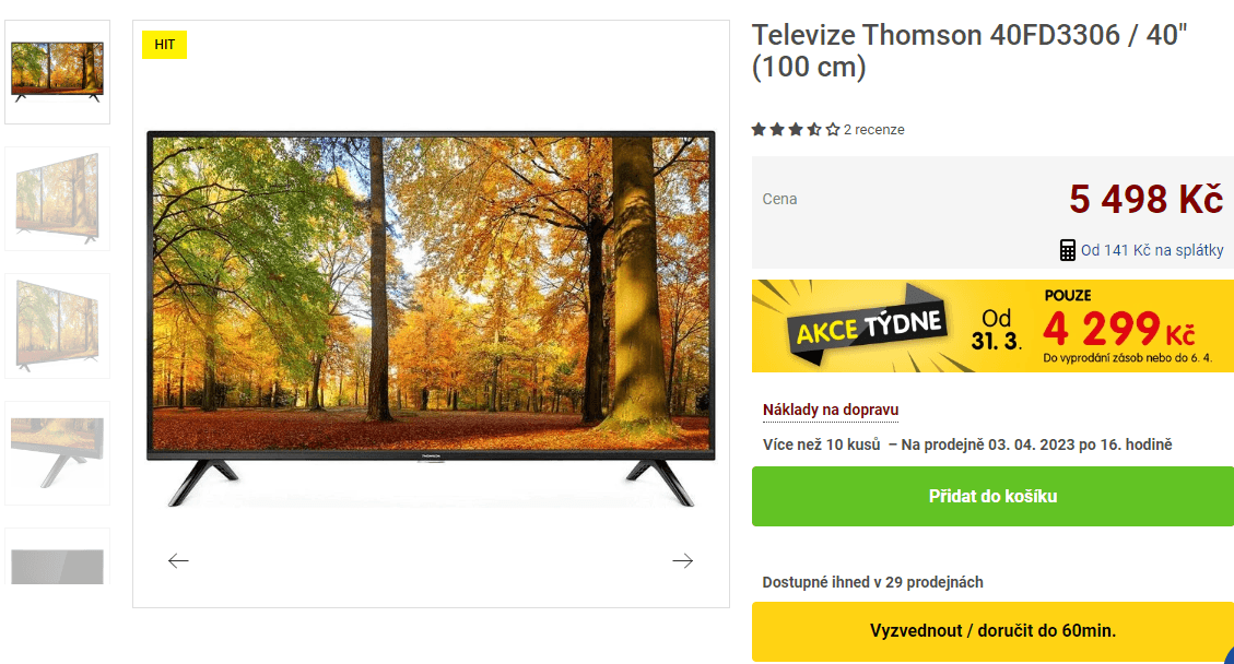 Full HD LED TV, 100 cm, Thomson